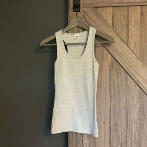 Grey TNA Ribbed Racer-Back Tank, XS